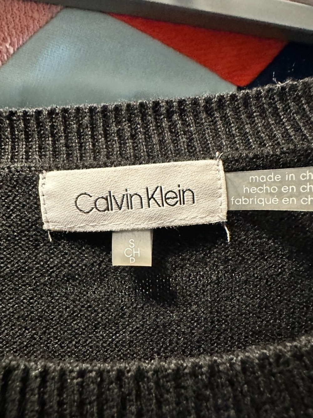 Calvin Klein Black Crewneck Sweater with flared cuffs